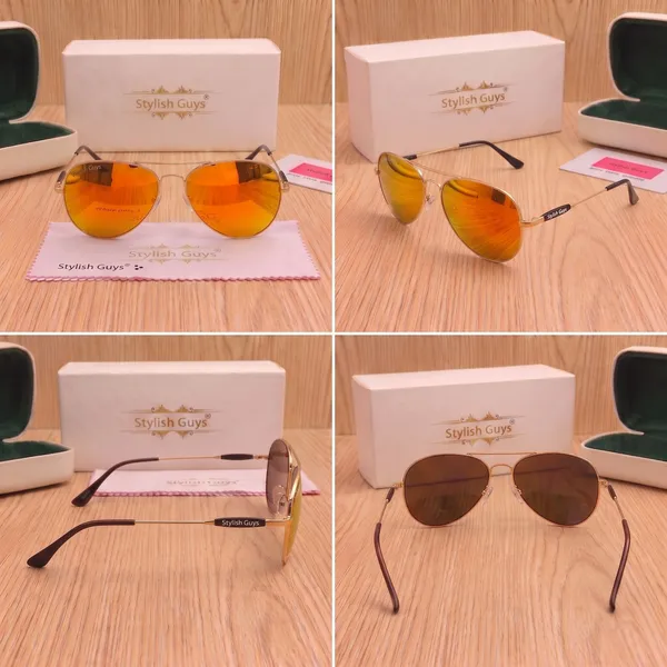 Sunglasses_For_Men_With_Orange_Mercury_Glass_Golden_Frame_3517_Aviator_Oval_Sunglass_By_Sunglasses_Deal_Orange_Mercury_Golden