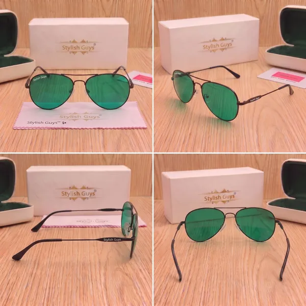 Sunglasses_For_Men_With_Green_Glass_Black_Frame_3517_Aviator_Oval_Sunglass_By_Sunglasses_Deal_Green_Black