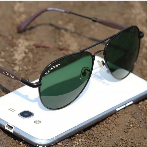 Sunglasses_For_Men_With_Green_Glass_Black_Frame_3517_Aviator_Oval_Sunglass_By_Sunglasses_Deal_Green_Black
