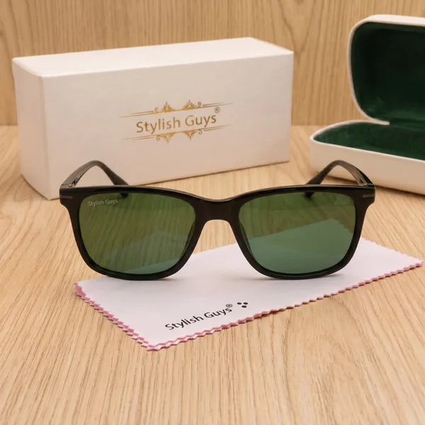 Sunglasses_For_Men_With_Green_Glass_Black_Frame_4708_Square_Sunglass_By_Sunglasses_Deal_Green_Black