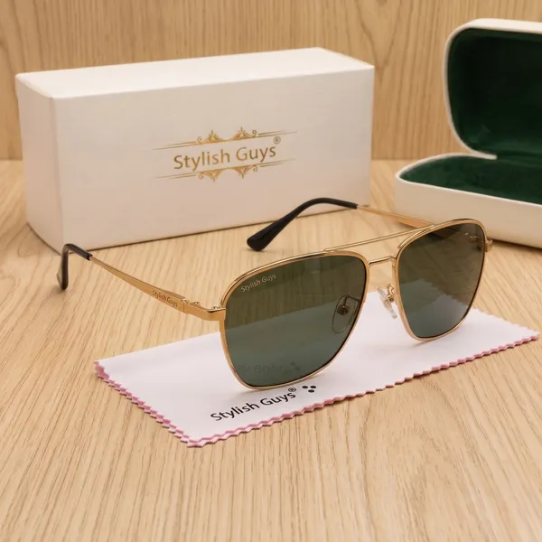 Sunglasses_For_Men_With_Black_Glass_Golden_Frame_6060_Square_Sunglass_By_Sunglasses_Deal_Black_Golden