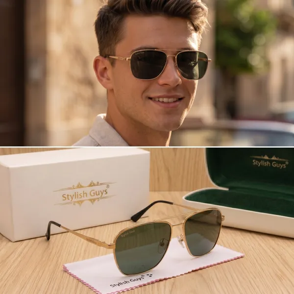 Sunglasses_For_Men_With_Black_Glass_Golden_Frame_6060_Square_Sunglass_By_Sunglasses_Deal_Black_Golden