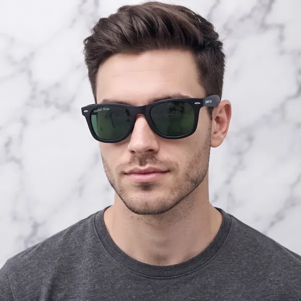 Sunglasses_For_Men_With_Green_Glass_Black_Frame_2140_Wayfarer_Sunglass_By_Sunglasses_Deal_Green_Black