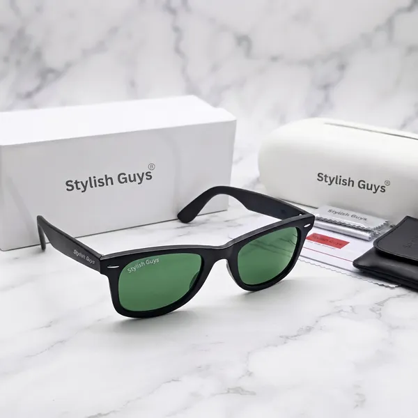 Sunglasses_For_Men_With_Green_Glass_Black_Frame_2140_Wayfarer_Sunglass_By_Sunglasses_Deal_Green_Black