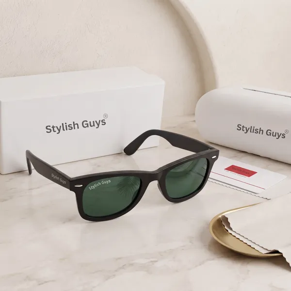 Sunglasses_For_Men_With_Green_Glass_Black_Frame_2140_Wayfarer_Sunglass_By_Sunglasses_Deal_Green_Black