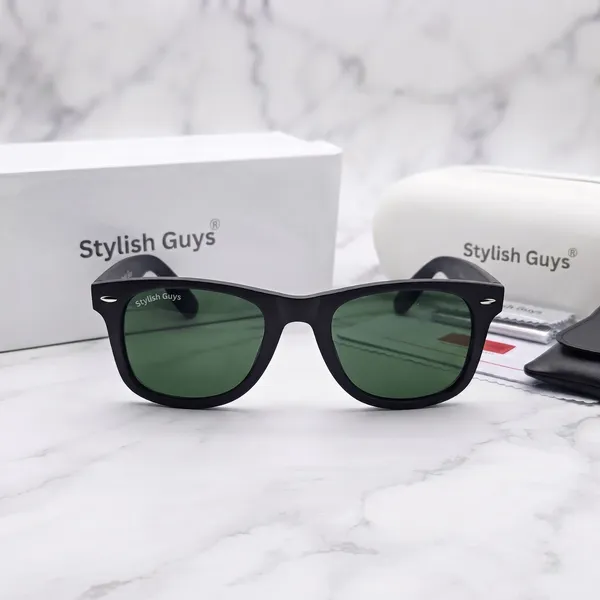 Sunglasses_For_Men_With_Green_Glass_Black_Frame_2140_Wayfarer_Sunglass_By_Sunglasses_Deal_Green_Black