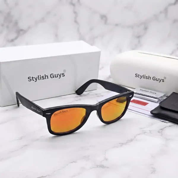 Sunglasses_For_Men_With_Orange_Mercury_Glass_Black_Frame_2140_Wayfarer_Sunglass_By_Sunglasses_Deal_Orange_Black