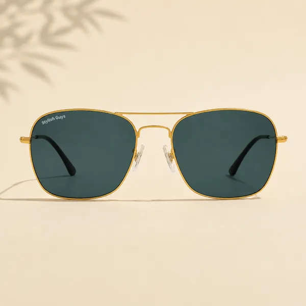 Sunglasses_For_Men_With_Black_Glass_Golden_Frame_3136_Square_Sunglass_By_Sunglasses_Deal_Black_Golden