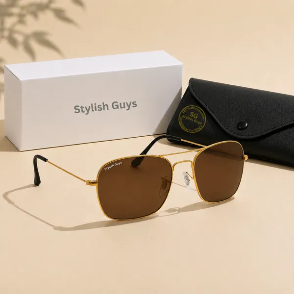 Sunglasses_For_Men_With_Brown_Glass_Golden_Frame_3136_Square_Sunglass_By_Sunglasses_Deal_Brown_Golden