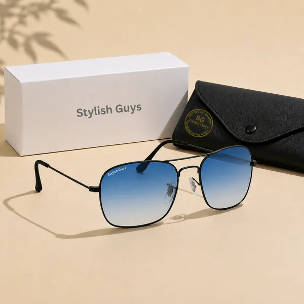 Sunglasses_For_Men_With_Blue_Shade_Glass_Black_Frame_3136_Square_Sunglass_By_Sunglasses_Deal_Blue_Shade_Black