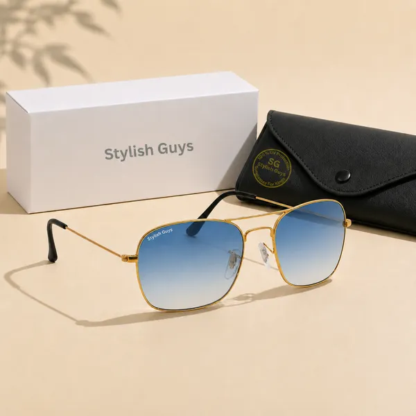 Sunglasses_For_Men_With_Blue_Shade_Glass_Golden_Frame_3136_Square_Sunglass_By_Sunglasses_Deal_Blue_Shade_Golden