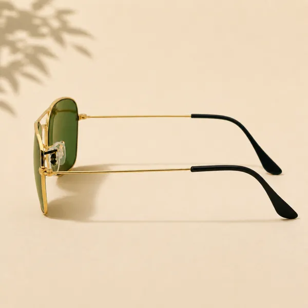 Sunglasses_For_Men_With_Green_Glass_Golden_Frame_3136_Square_Sunglass_By_Sunglasses_Deal_Green_Golden