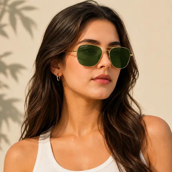Sunglasses_For_Men_With_Green_Glass_Golden_Frame_3136_Square_Sunglass_By_Sunglasses_Deal_Green_Golden