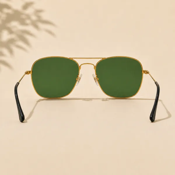 Sunglasses_For_Men_With_Green_Glass_Golden_Frame_3136_Square_Sunglass_By_Sunglasses_Deal_Green_Golden
