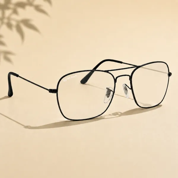 Sunglasses_For_Men_With_Clear_Glass_Black_Frame_3136_Square_Sunglass_By_Sunglasses_Deal_Clear_Black