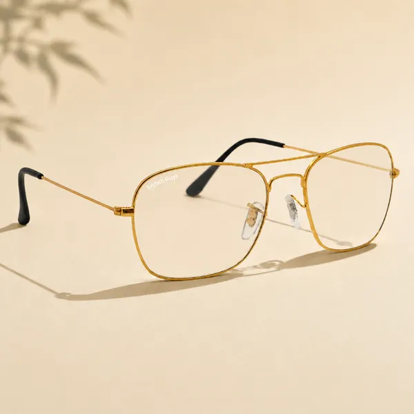 Sunglasses_For_Men_With_Clear_Glass_Golden_Frame_3136_Square_Sunglass_By_Sunglasses_Deal_Clear_Golden