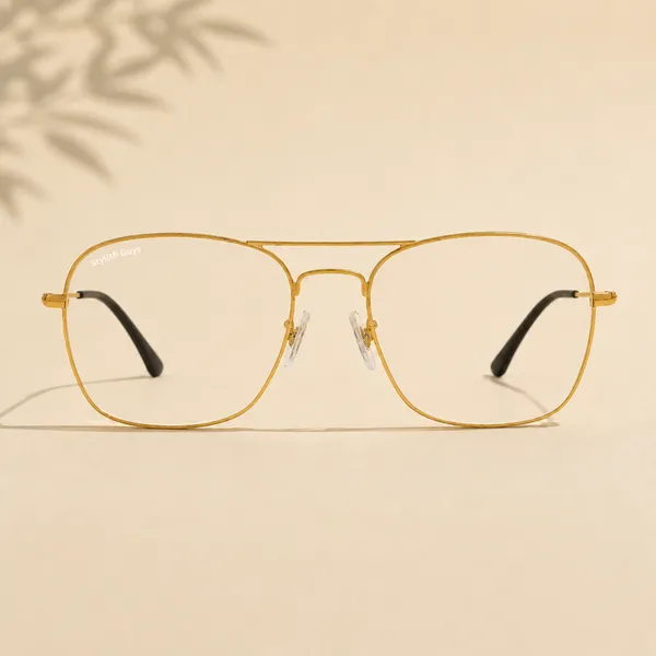 Sunglasses_For_Men_With_Clear_Glass_Golden_Frame_3136_Square_Sunglass_By_Sunglasses_Deal_Clear_Golden