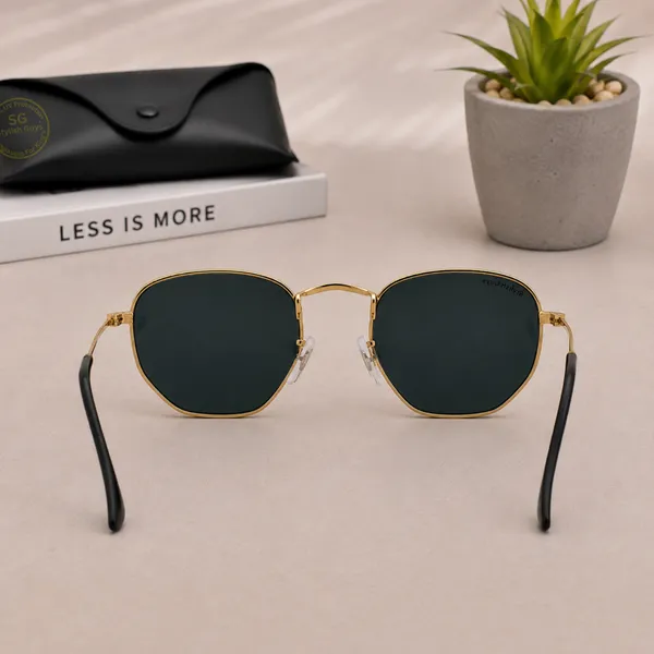 Sunglasses_For_Men_With_Black_Glass_Golden_Frame_3548_Hexagon_Sunglass_By_Sunglasses_Deal_Black_Golden
