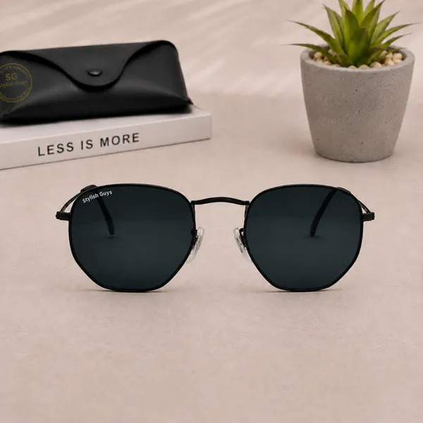 Sunglasses_For_Men_With_Black_Glass_Black_Frame_3548_Hexagon_Sunglass_By_Sunglasses_Deal_Black_Black