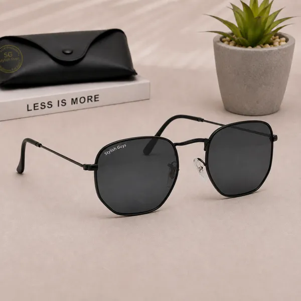 Sunglasses_For_Men_With_Black_Glass_Black_Frame_3548_Hexagon_Sunglass_By_Sunglasses_Deal_Black_Black
