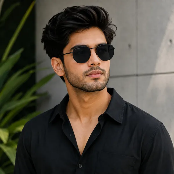 Sunglasses_For_Men_With_Black_Glass_Black_Frame_3548_Hexagon_Sunglass_By_Sunglasses_Deal_Black_Black