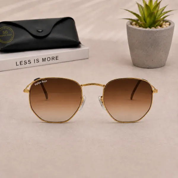 Sunglasses_For_Men_With_Brown_Shade_Glass_Golden_Frame_3548_Hexagon_Sunglass_By_Sunglasses_Deal_Brown_Shade_Golden
