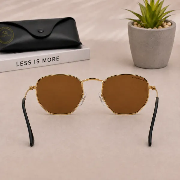 Sunglasses_For_Men_With_Brown_Glass_Golden_Frame_3548_Hexagon_Sunglass_By_Sunglasses_Deal_Brown_Golden