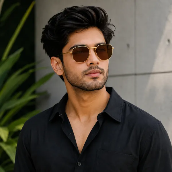 Sunglasses_For_Men_With_Brown_Glass_Golden_Frame_3548_Hexagon_Sunglass_By_Sunglasses_Deal_Brown_Golden