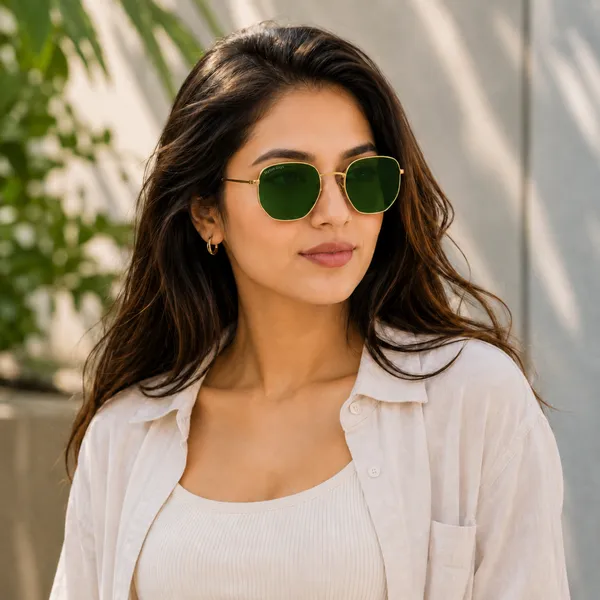 Sunglasses_For_Men_With_Green_Glass_Golden_Frame_3548_Hexagon_Sunglass_By_Sunglasses_Deal_Green_Golden