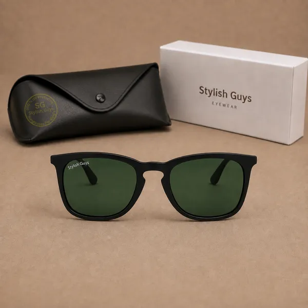 Sunglasses_For_Men_With_Green_Glass_Black_Frame_4221_Square_Sunglass_By_Sunglasses_Deal_Green_Black