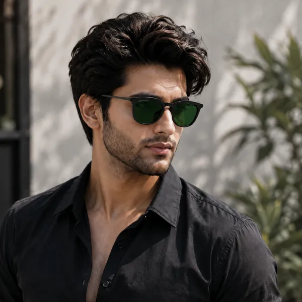 Sunglasses_For_Men_With_Green_Glass_Black_Frame_4221_Square_Sunglass_By_Sunglasses_Deal_Green_Black