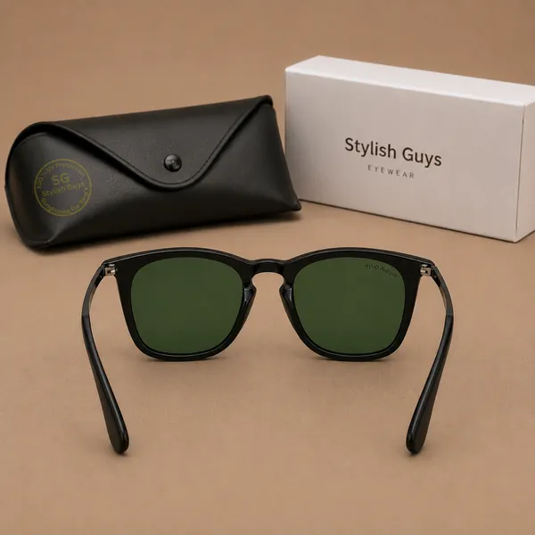 Sunglasses_For_Men_With_Green_Glass_Black_Frame_4221_Square_Sunglass_By_Sunglasses_Deal_Green_Black