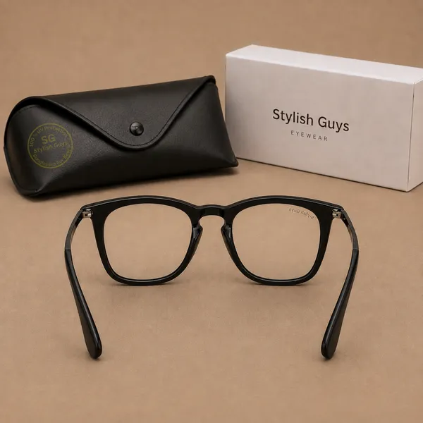Sunglasses_For_Men_With_Clear_Glass_Black_Frame_4221_Square_Sunglass_By_Sunglasses_Deal_Clear_Black