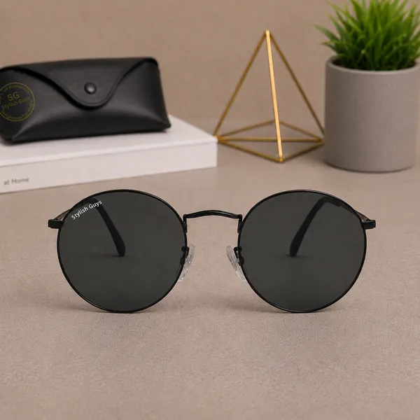 Sunglasses_For_Men_With_Black_Glass_Black_Frame_3447_Panto_Round_Sunglass_By_Sunglasses_Deal_Black_Black