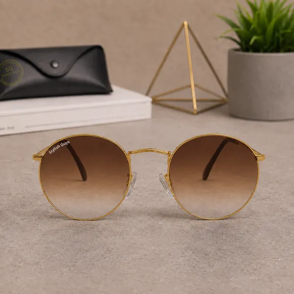 Sunglasses_For_Men_With_Brown_Shade_Glass_Golden_Frame_3447_Panto_Round_Sunglass_By_Sunglasses_Deal_Brown_Shade_Golden