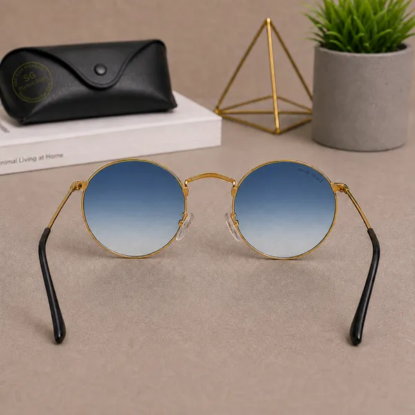 Sunglasses_For_Men_With_Blue_Shade_Glass_Golden_Frame_3447_Panto_Round_Sunglass_By_Sunglasses_Deal_Blue_Shade_Golden