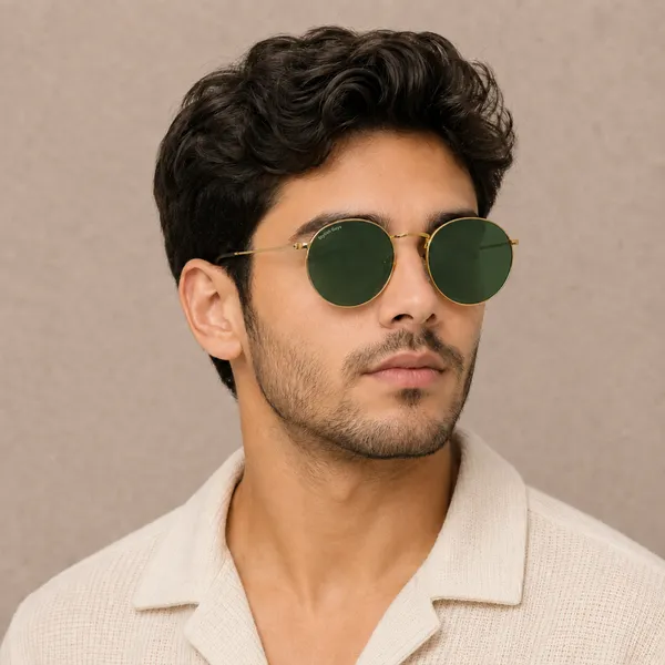 Sunglasses_For_Men_With_Green_Glass_Golden_Frame_3447_Panto_Round_Sunglass_By_Sunglasses_Deal_Green_Golden