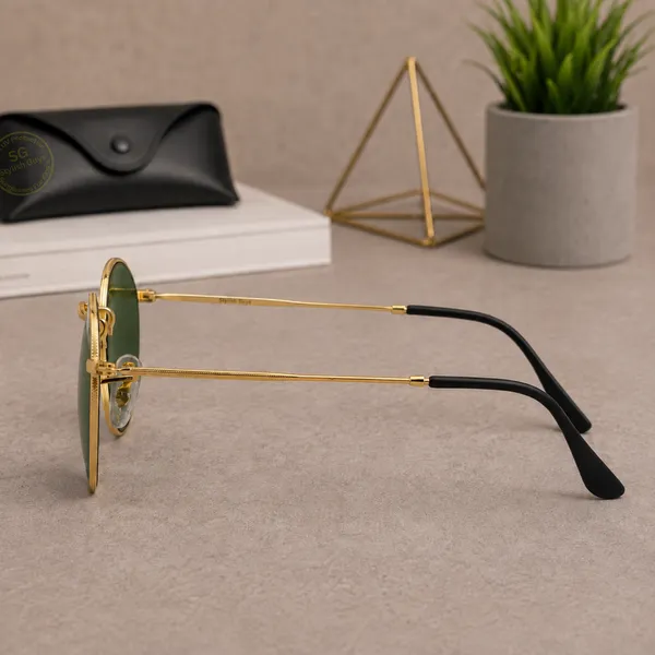 Sunglasses_For_Men_With_Green_Glass_Golden_Frame_3447_Panto_Round_Sunglass_By_Sunglasses_Deal_Green_Golden