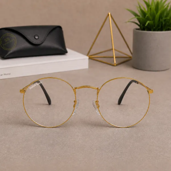 Sunglasses_For_Men_With_Clear_Glass_Golden_Frame_3447_Panto_Round_Sunglass_By_Sunglasses_Deal_Clear_Golden