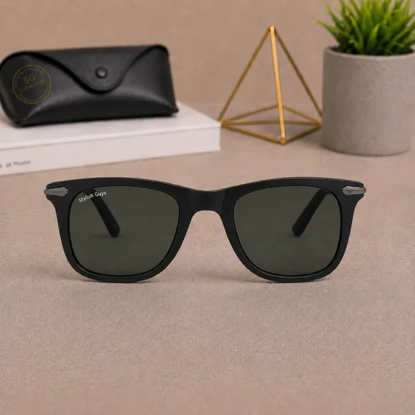 Sunglasses_For_Men_With_Green_Glass_Black_Frame_2148_Square_Sunglass_By_Sunglasses_Deal_Green_Black