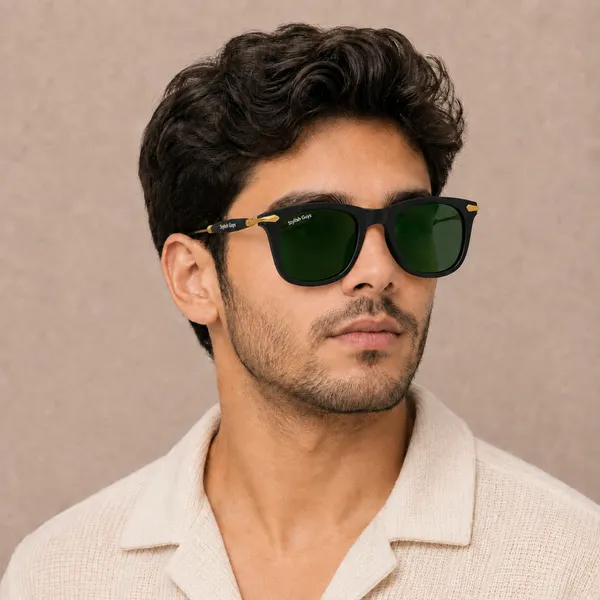 Sunglasses_For_Men_With_Green_Glass_Golden_Frame_2148_Square_Sunglass_By_Sunglasses_Deal_Green_Golden