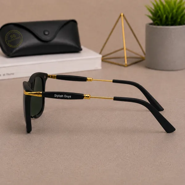 Sunglasses_For_Men_With_Green_Glass_Golden_Frame_2148_Square_Sunglass_By_Sunglasses_Deal_Green_Golden