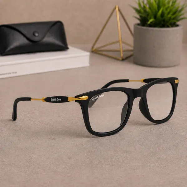 Sunglasses_For_Men_With_Clear_Glass_Golden_Frame_2148_Square_Sunglass_By_Sunglasses_Deal_Clear_Golden