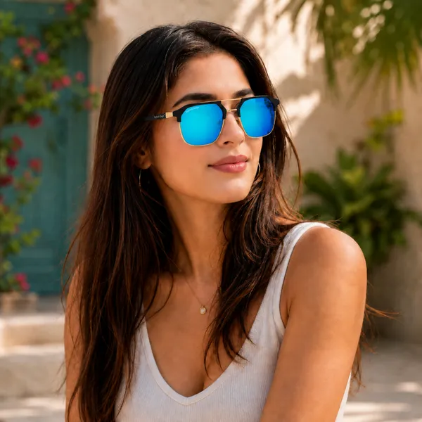 Sunglasses_For_Men_With_Aqua_Blue_Mercury_Glass_Golden_Frame_04_Square_Polarized_Sunglass_By_Sunglasses_Deal_Aqua_Blue_Golden