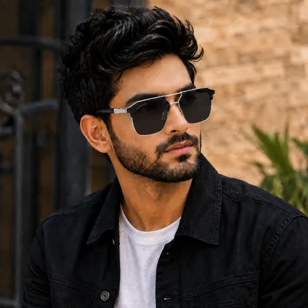 Sunglasses_For_Men_With_Black_Glass_Silver_Frame_04_Square_Polarized_Sunglass_By_Sunglasses_Deal_Black_Silver