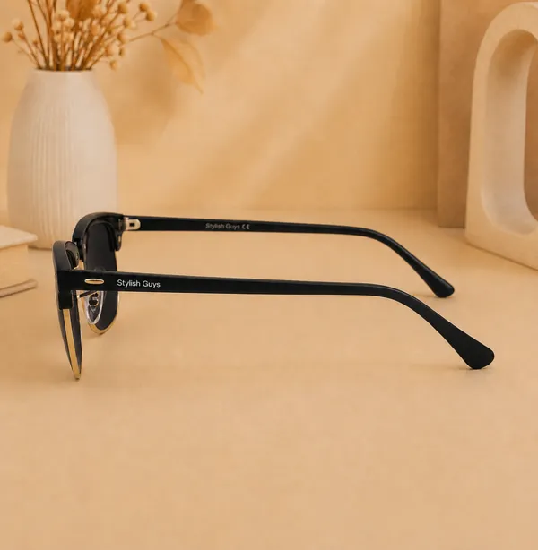 Sunglasses_For_Men_With_Black_Glass_Golden_Frame_3016_Club_Master_Sunglass_By_Sunglasses_Deal_Black_Golden