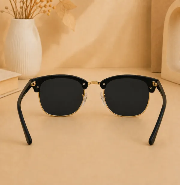 Sunglasses_For_Men_With_Black_Glass_Golden_Frame_3016_Club_Master_Sunglass_By_Sunglasses_Deal_Black_Golden