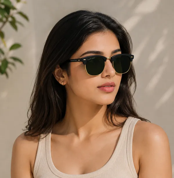 Sunglasses_For_Men_With_Black_Glass_Golden_Frame_3016_Club_Master_Sunglass_By_Sunglasses_Deal_Black_Golden