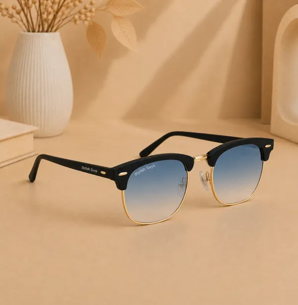 Sunglasses_For_Men_With_Blue_Shade_Glass_Golden_Frame_3016_Club_Master_Sunglass_By_Sunglasses_Deal_Blue_Shade_Golden