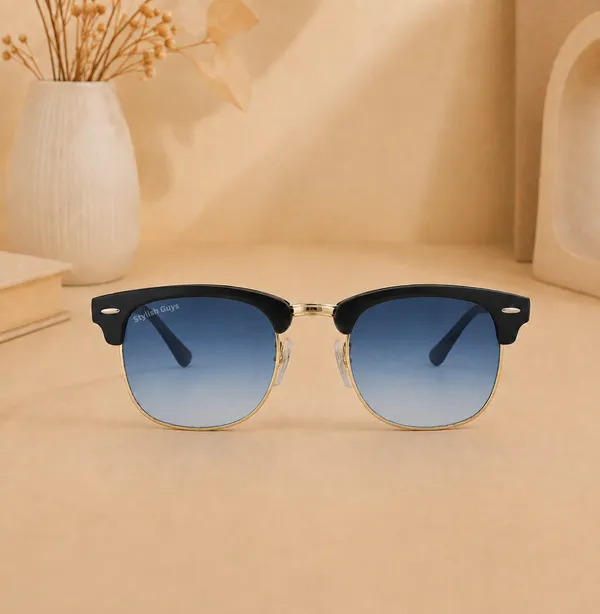 Sunglasses_For_Men_With_Blue_Shade_Glass_Golden_Frame_3016_Club_Master_Sunglass_By_Sunglasses_Deal_Blue_Shade_Golden